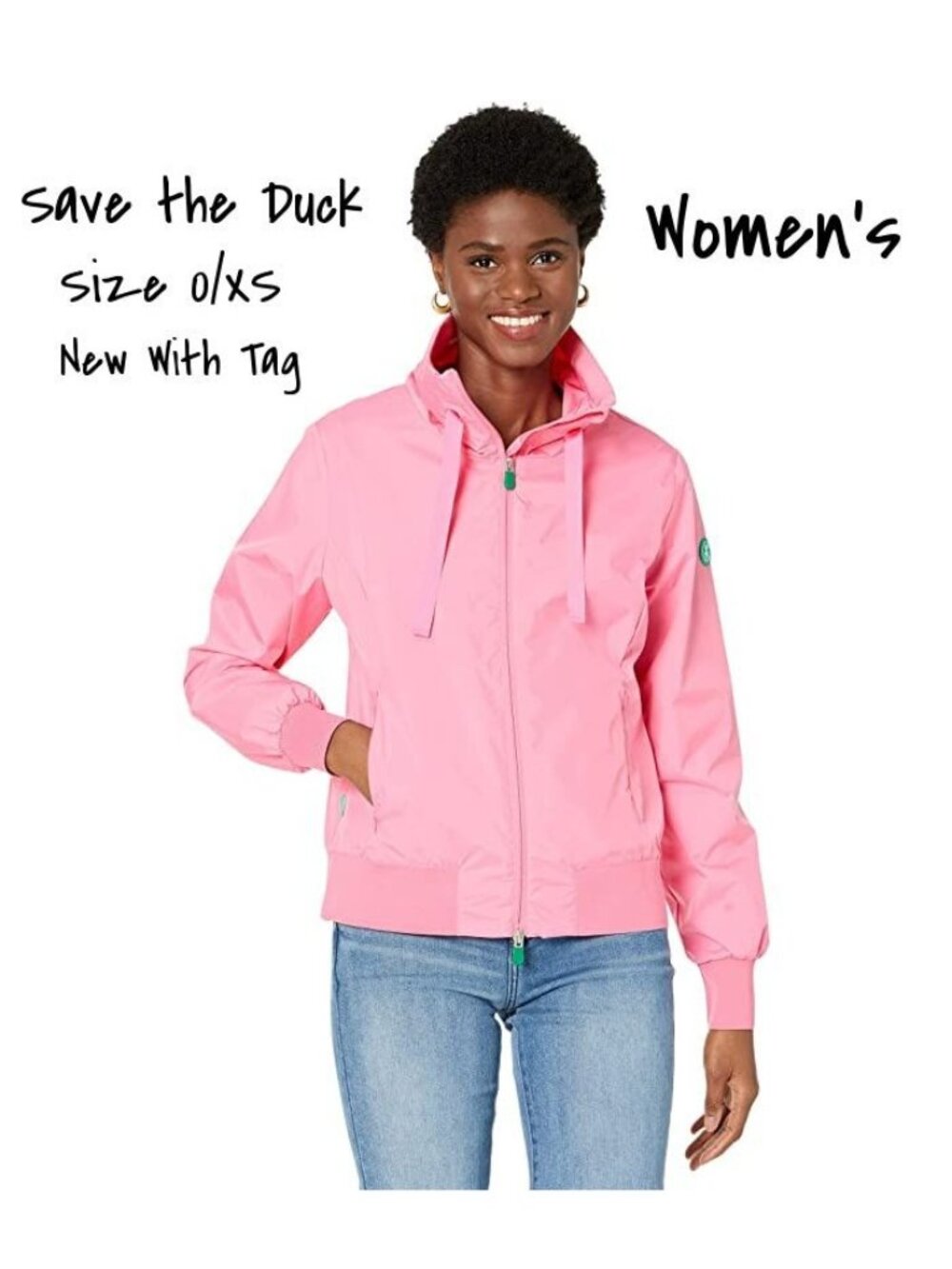 Save The Duck Rain Jacket in Pink Women's Size 0/XS New with Tags